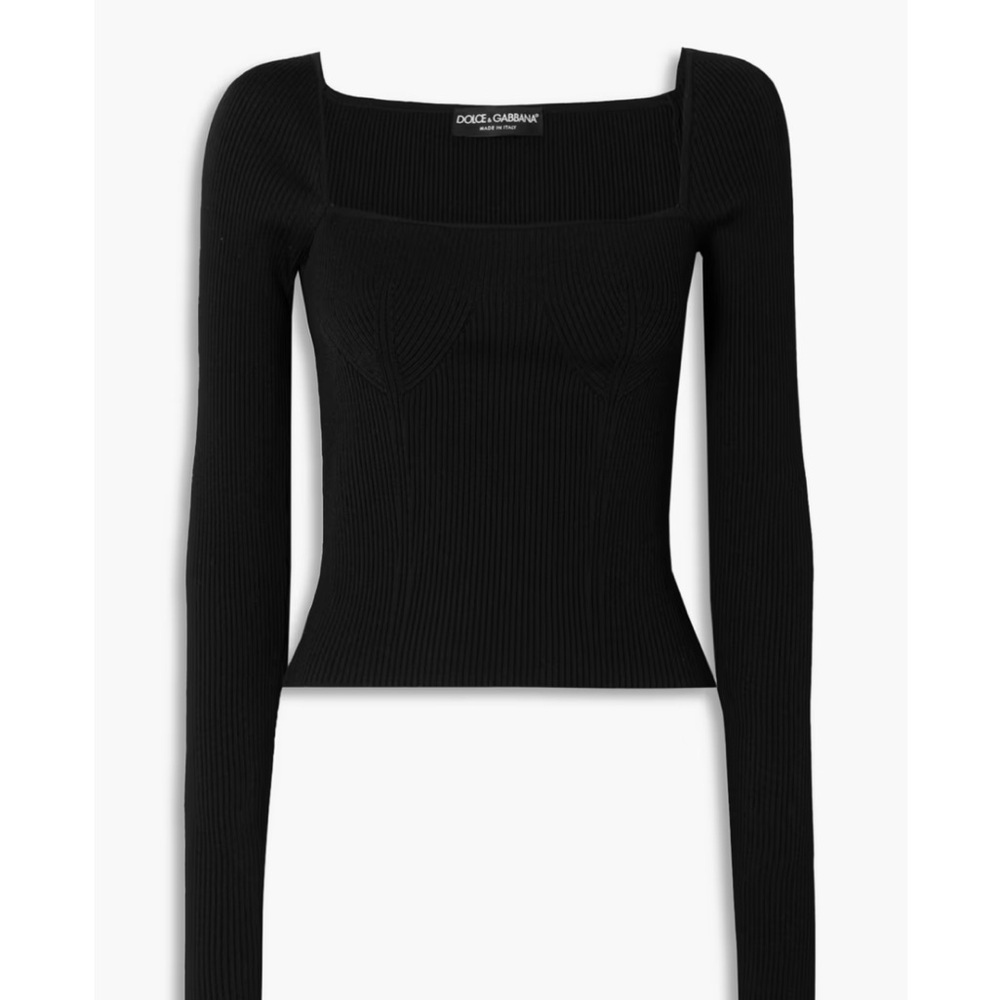 NWT Dolce & Gabbana Black Ribbed Women's Top - Picture 7 of 9